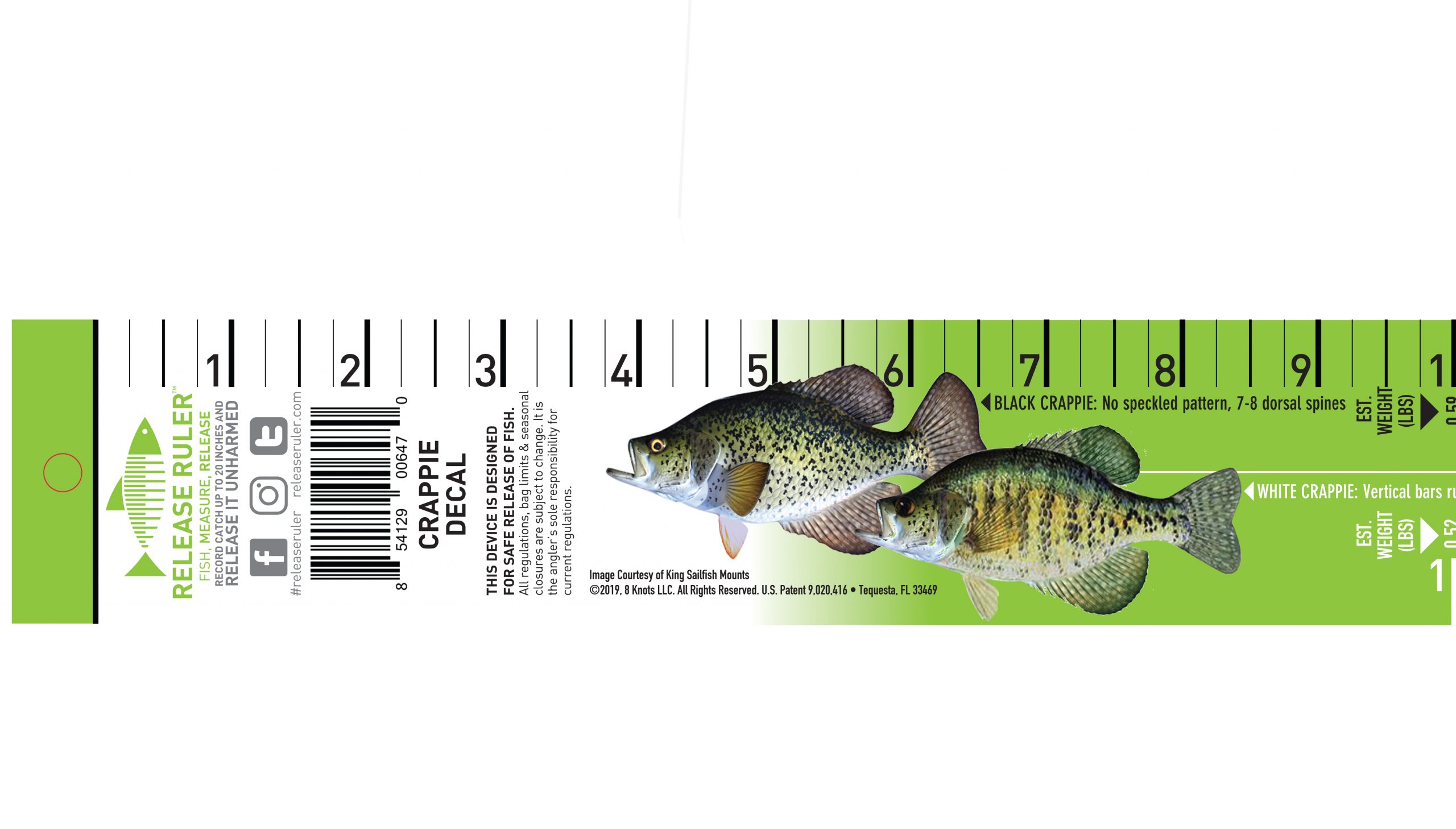 Crappie Ruler Decal